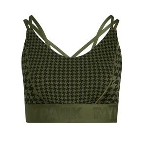 New 3X PLUS ADIDAS X IVY PARK WOMENS STRAPPY LOW SUPPORT BRA 'WILD PINE/BLACK